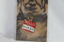 Dog Supplies (New) Hello My Name Is Good Boy - Collar Charm - Red, White &amp; Gold - £10.40 GBP