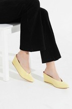 NEW Urban Outfitters UO Yellow Jade Wedge Mule Shoes Women&#39;s Leather 7 - £39.56 GBP