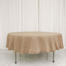 Natural 90&quot;&quot; Round Faux Burlap Tablecloth Wedding Party Linens Gift - £37.64 GBP