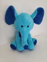 Walmart Blue Elephant Ribbed Corduroy Plush Stuffed Animal 11” Sitting - £14.11 GBP