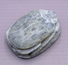 Vintage Egyptian Scarab Beetle Grey Marbled Soapstone Paperweight 3.5&quot; x 2&quot; - £24.92 GBP