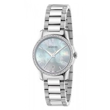 Gucci &#39;G-Timeless&#39; Quartz Stainless Steel Silver-Toned Women&#39;s Watch YA126543 - £674.78 GBP