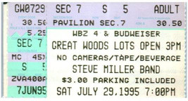 Steve Miller Band Biglietto Del Concerto 29 Luglio 1995 Mansfield Massachusetts - £30.60 GBP