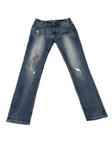 Rock and Roll Cowgirl Womens Jeans Embroidered Medium Wash Boyfriend Skinny 25 - £26.30 GBP