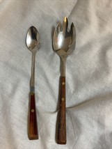 N.S. Co. Stainless Serving Spoons With Wooden Handles - $14.20