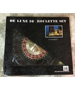 Deluxe 16” Roulette And Blackjack Set Chips Felt Playing Surface Rake - £46.46 GBP