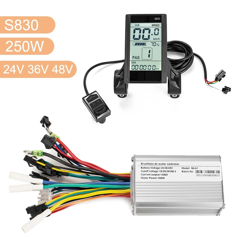 Electric Bicycle Scooter Display 36V 48V 60V 350W 500W Controller Brushless Kit  - $202.60