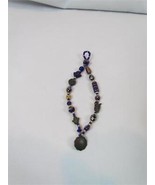 Must See!  Charm Bracelet Cobalt Blue Art Glass Bronze Charms Sun Moon B... - $902.63 MXN