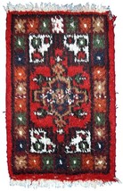 Handmade vintage Persian Hamadan rug 1.3&#39; x 2&#39; (40cm x 61cm) 1970s - 1C760 - $191.43 CAD
