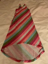 Girls Size 8 Old Navy Hi Low Long Maxi Sundress Sun Dress Diagonal Striped Pink - £13.91 GBP