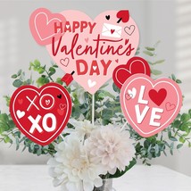Big Dot of Happiness Happy Valentine’s Day - Valentine Hearts Party Centerpiece - £20.23 GBP