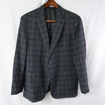 Joseph Abboud Heritage 44R Dark Gray Plaid Wool Blazer Suit Jacket Sport Coat - £31.23 GBP
