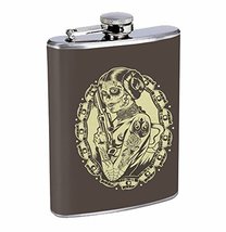 Tattoo Princess Hip Flask Stainless Steel 8 Oz Silver Drinking Whiskey Spirits R - $9.95