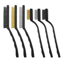 6-Pack Wire Brush Set Steel Brass Nylon Cleaning For Metal Rust Paint Re... - £6.39 GBP
