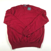 New MORAY Cashmere Sweater Mens 2XL Red Mongolian Cashmere Crew Neck Lon... - £95.12 GBP