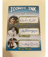 Iconic Ink Babe Ruth Joe Dimaggio Mickey Mantle autographed baseball car... - $9.00