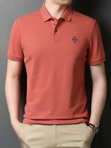 Men&#39;s Plus Size Embroidered Slim Fit Polo Shirt - $18.44