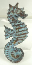 Rusty Blue Cast Iron Sea Horse - Nautical Home Decor - $19.34