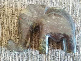 Elephant de Stone Made Hand Vintage Antique Artisan Morocco Unique in Eb... - $1,545.69 MXN