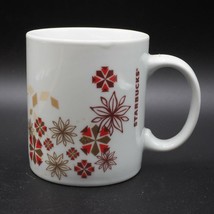 Starbucks 2013 Holiday Poinsettia Snowflake Christmas Coffee Mug - £28.53 GBP