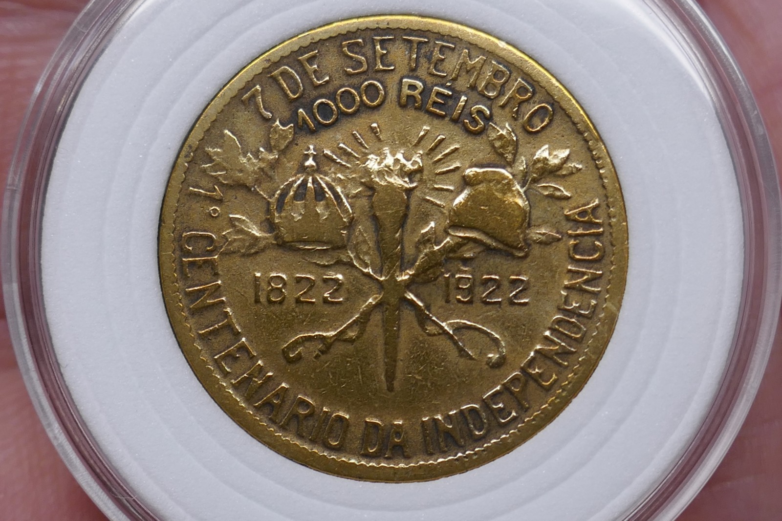 Brazil 1922 Pedro I and Epitácio Pessoa 1000 Réis Independence Centennial Coin Item image 9