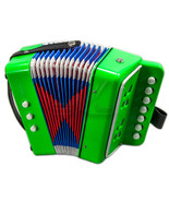 Kids Toy Accordion Green 7 Button 2 Bass Kid Music Instrument High Quality - €24,30 EUR