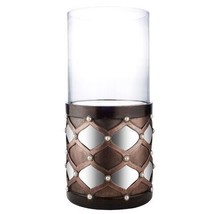 22 in. Arabesque Mirror Floor Candleholder, Brown - £159.42 GBP
