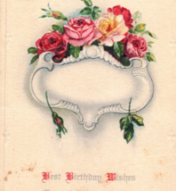 Best Birthday Wishes 1923 Antique Postcard Flowers Embossed - $11.96