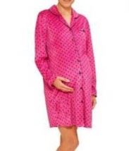 Maternity Nightgown Fleece Dream Cafe Pink Winter Long Sleeve Pajamas-size M - £16.29 GBP