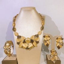 Ladies Plated 24K Earrings Rings Bracelets Necklaces Jewelry Sets Dubai Bridal W - £145.77 GBP