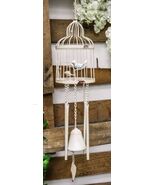 Whimsical Rustic White Bird Perching On Twig In Cage Aluminum Metal Wind... - €37,77 EUR