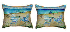 Pair of Betsy Drake Adirondack Large Pillows 15 Inchx22 Inch - £70.05 GBP