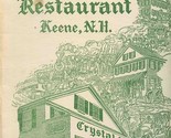 Crystal Restaurant Menu &amp; Prayers Keene New Hampshire 1954 Asa Dunbar House - $57.42