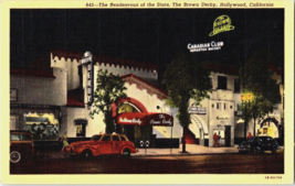 Postcard California Hollywood The Brown Derby  Linen 1930&#39;s 5.5 x 3.5 &quot; - £5.98 GBP