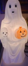 VTG Empire 23&quot; Ghost Holding Skull &amp; Pumpkin Lighted Halloween Blow Mold... - $82.89