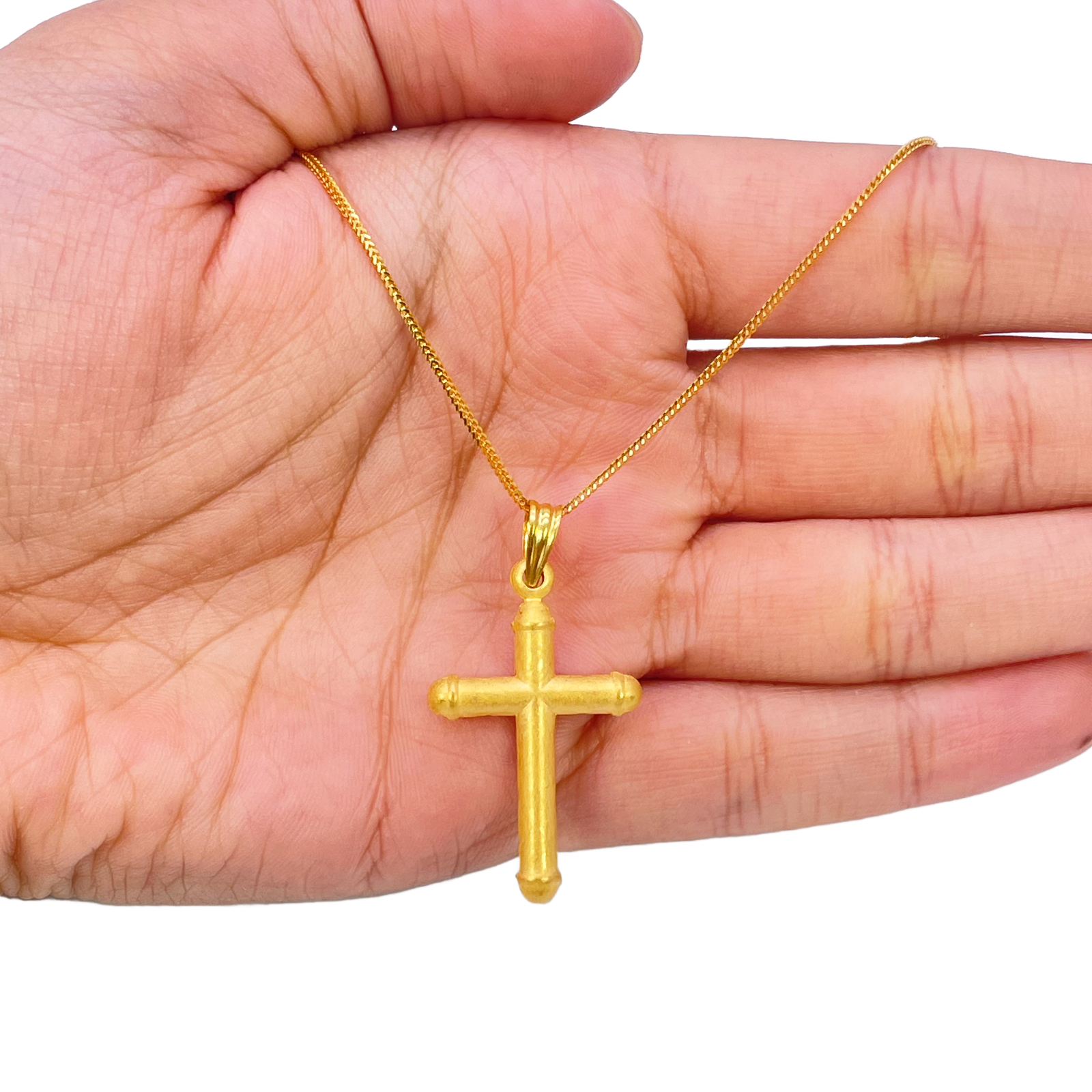 22ct Yellow Gold Matt Cross Pendant 35mm Length 19mm Width Item image 3
