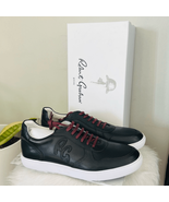 ROBERT GRAHAM Barrelman Leather Sneaker, Designer Black/Red Laces Size 1... - $191.90 CAD