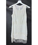 Umgee Ivory Spring Summer Chiffon Dress w Tassels &amp; Embroidered Detail L... - $24.72