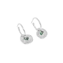 Zircon Lotus Leaf Dangling Earings Designer Earrings For Women Sterling Silver 9 - £28.93 GBP