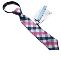 Littlest Prince Boys 2-5 Yr Blue Pink Gray Plaid Tie Necktie NEW - £6.07 GBP