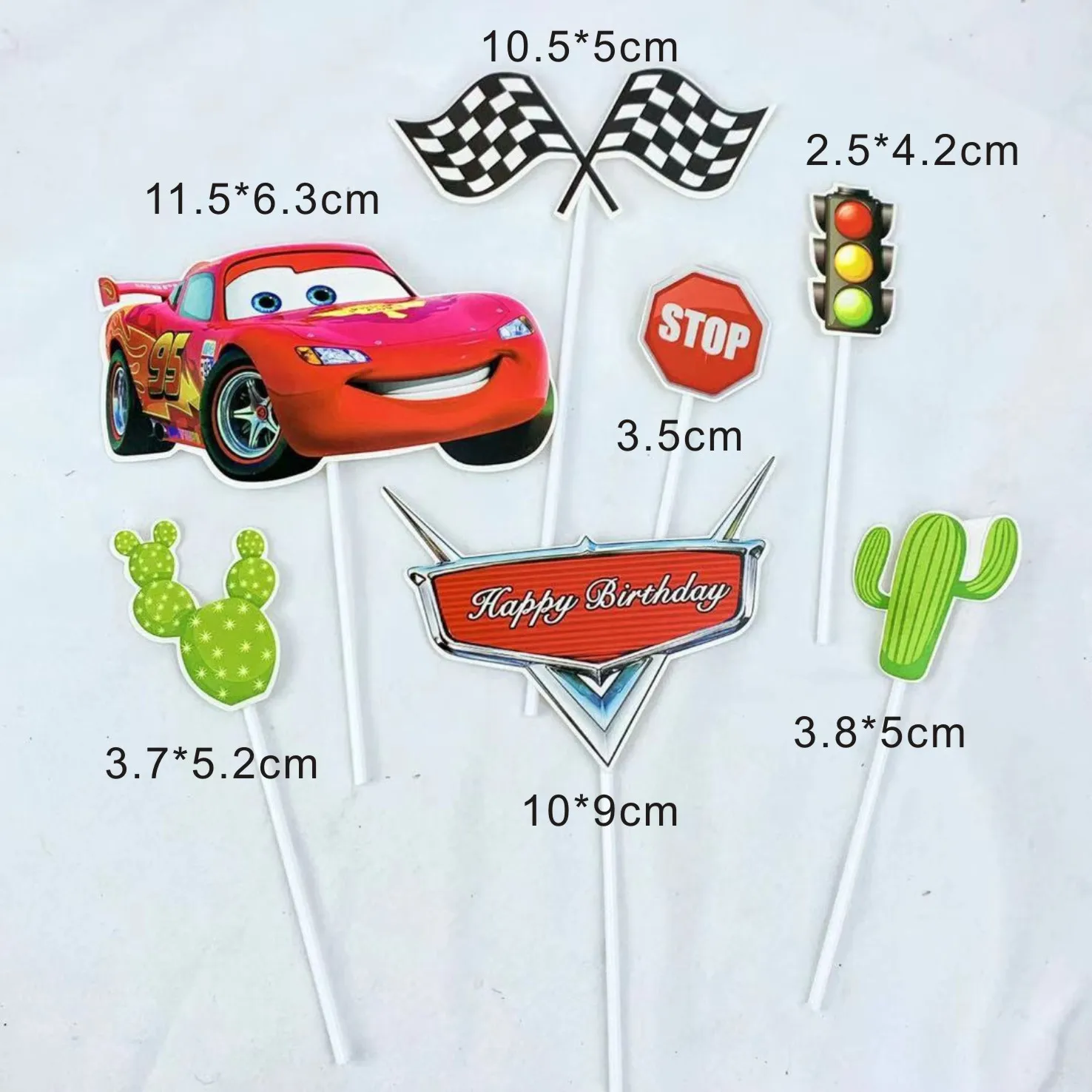 Play 1Set  Racing McQueen Lightning Cars Cake Decoration Cake Topper Flag  Kid B - £22.98 GBP