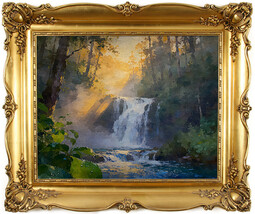 Golden Waterfall Symphony – A Living Digital Masterpiece of Light and Se... - $5.55