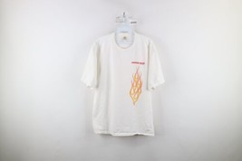 Vintage Y2K 2001 Mens XL Distressed Super Rod Magazine Fire Flames T-Shirt White - £39.43 GBP