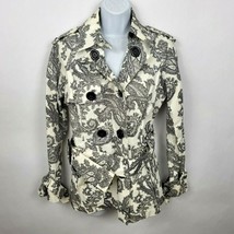 Pendleton Jacket Paisley Women&#39;s Size 6 White With Belt - £42.06 GBP