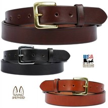 BRIDLE LEATHER BELT - 1½&quot; Minimalist for Dress Work 3 Colors Amish Handm... - $57.99+