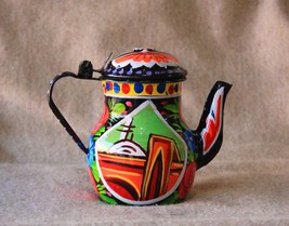 Pakistani Truck Art Style Decor. Decorative Teapot Handpainted Ethnic Style. Boh - £28.13 GBP