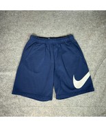 Nike Men Shorts Large Medium Navy White Big Logo Swoosh Sweat Casual Sports - $18.98