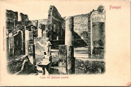 Italy Pompei Casa del Balcone pensile UDB Unposted Antique Postcard - £5.89 GBP