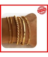 Dainty Gold Cuban Link &amp; Paperclip Bracelets - Gift-Ready for Any Occasion - $483.05 MXN