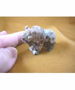 (Y-BUF-23) little Gray Red BUFFALO bison carving stone gemstone SOAPSTON... - $12.33 CAD